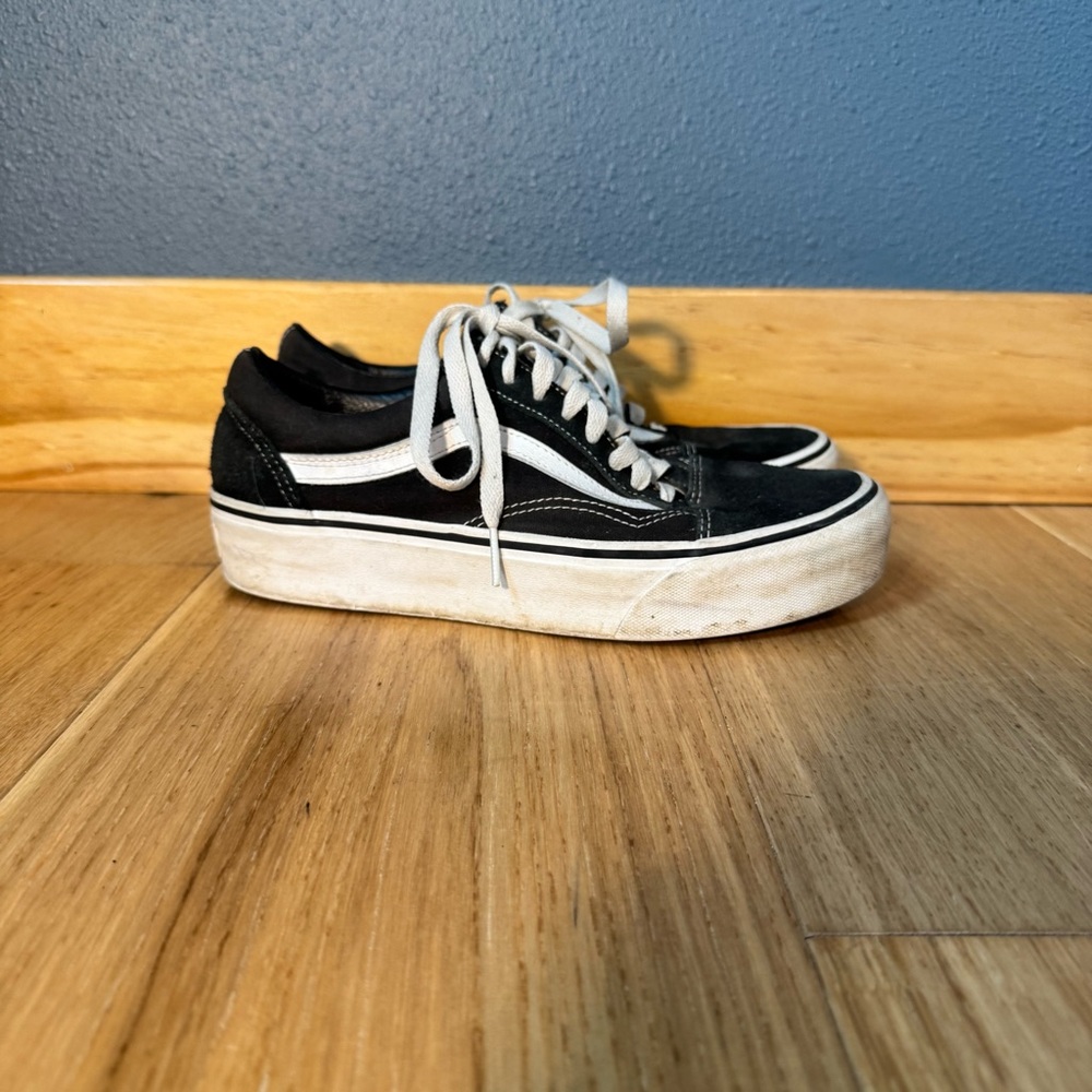 Vans Old Skool Skater Black and White Platform lace up sneakers Men’s 6.5/W 8 - Picture 6 of 10